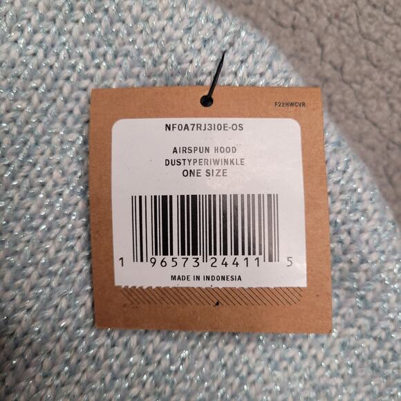 The North Face Airspun Hood Dusty Periwinkle Blue One Size Beanie NEW NF0A7RJ3 - Picture 7 of 7